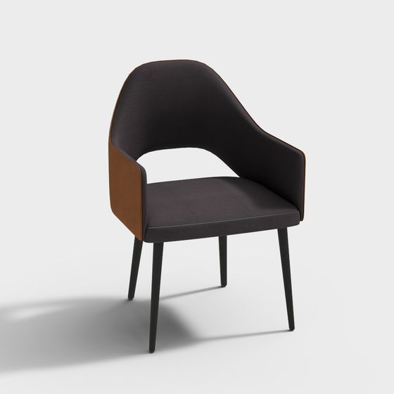 Elegant Low-Poly Vintage Chair 3D model