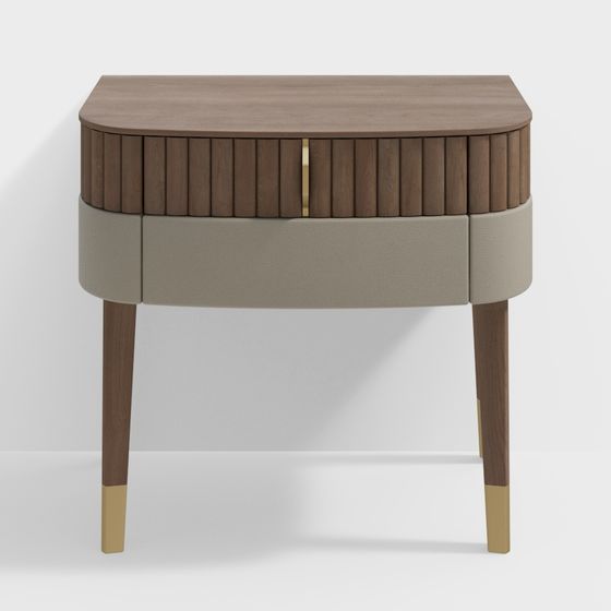 Stylish Headboard Nightstand 3D model