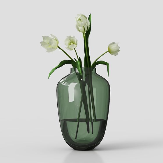 Stylish Low-Polygon Vase 3D model for Creative Spaces