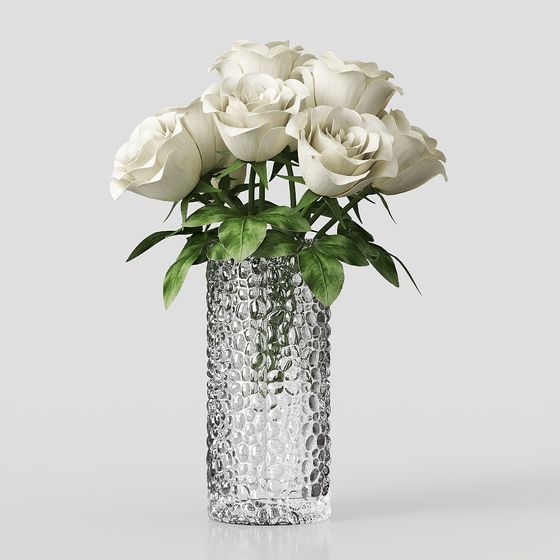 Crystal Rose Vase 3D model