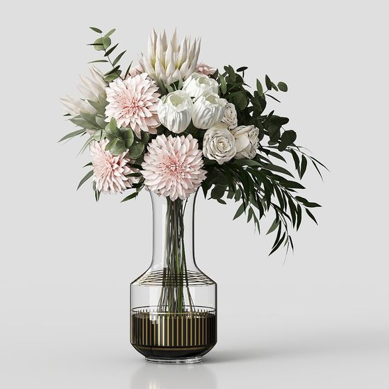 Elegant Flower Vase 3D model for Modern Spaces