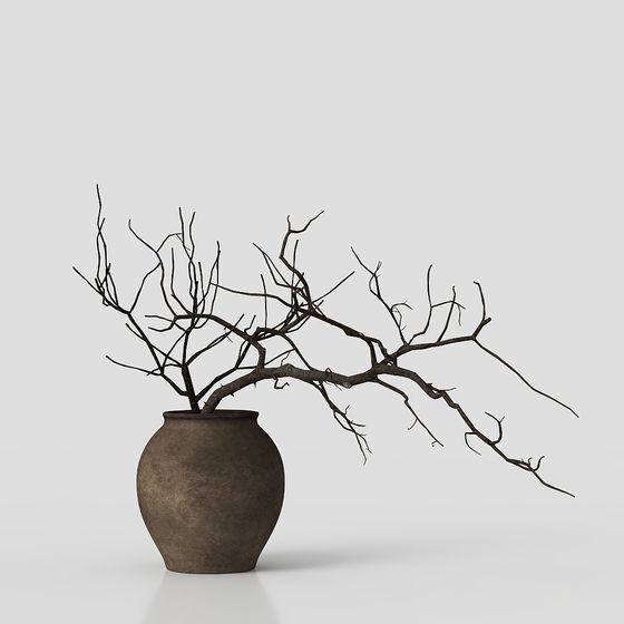Elegant Winter Bare Branches 3D model