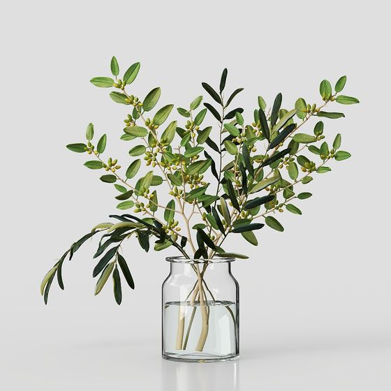 Olive Branch 3D Model for Creative Projects