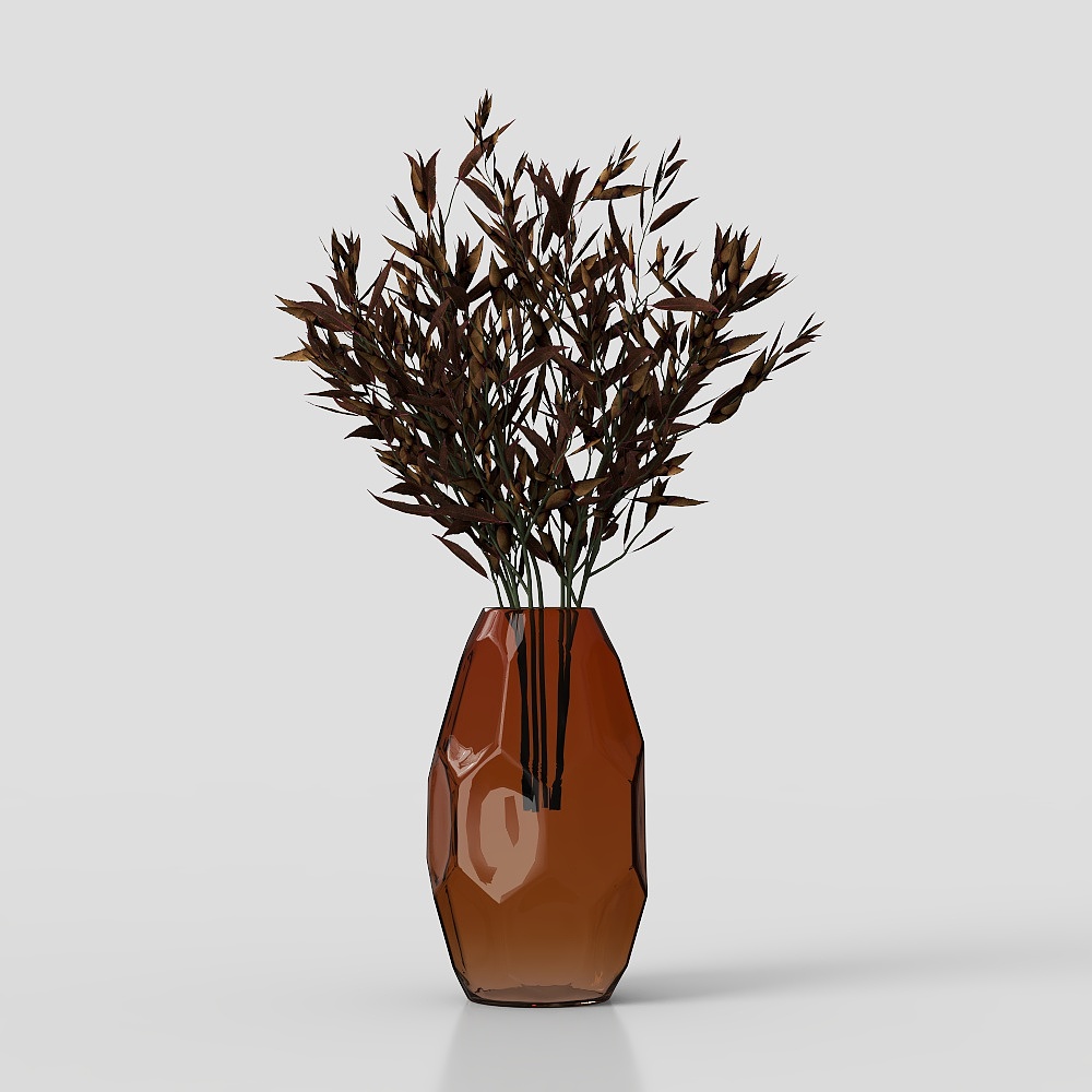 Green Plant Glass Vase