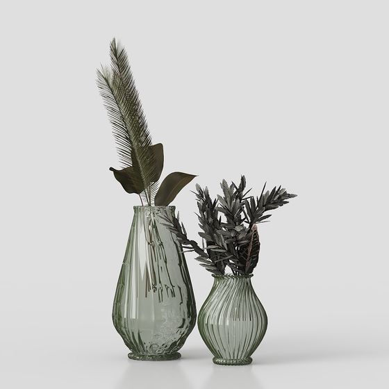 Vintage Glass Vases 3D model for Creative Spaces