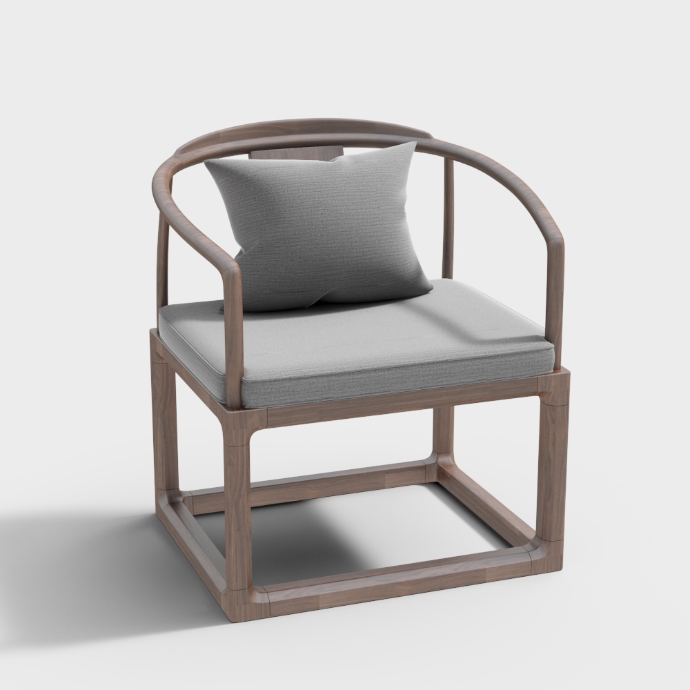 New Chinese Style Solid Wood Circle Chair