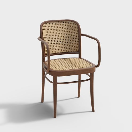 Vintage Rattan Armchair 3D model for Modern Design