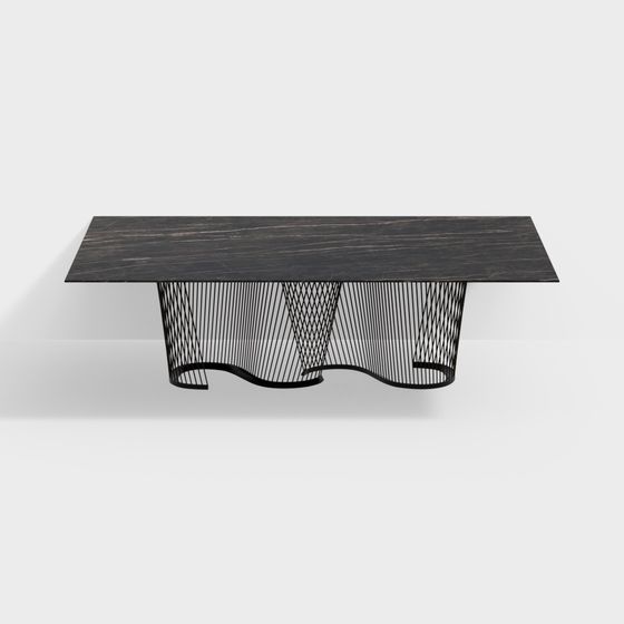 Streamlined Metal Table 3D model