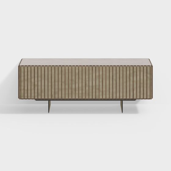 Striped Wooden TV Cabinet 3D model