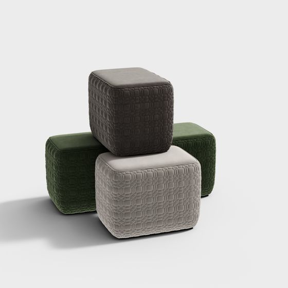 Cube Cushion Series 3D model for Versatile Spaces