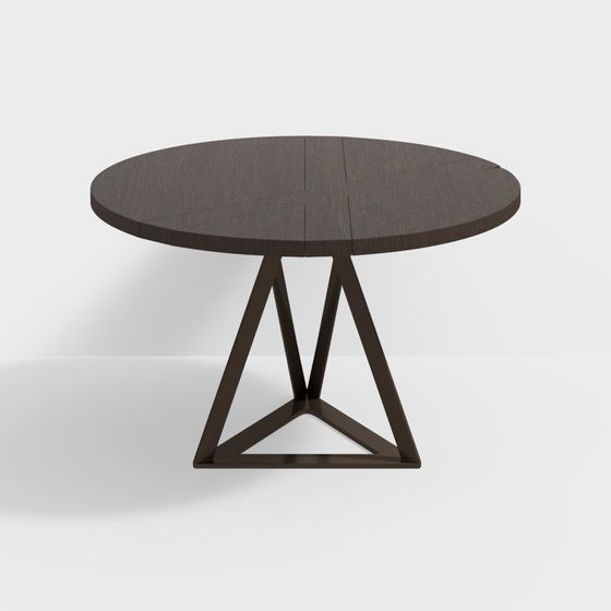 Triangular Support Round Table 3D model for Modern Interiors