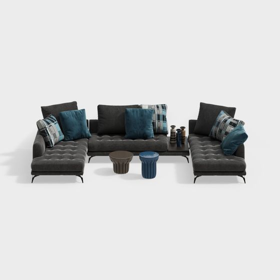 Urban Comfort Sofa Set 3D model