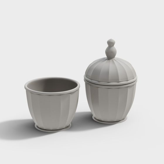 Elegant Low Poly Planter 3D model