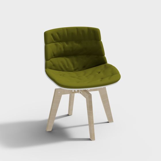 Green Velvet Armchair 3D model