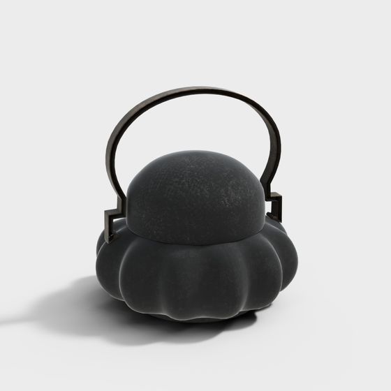 Stylish Low-Poly Pumpkin Lantern 3D model