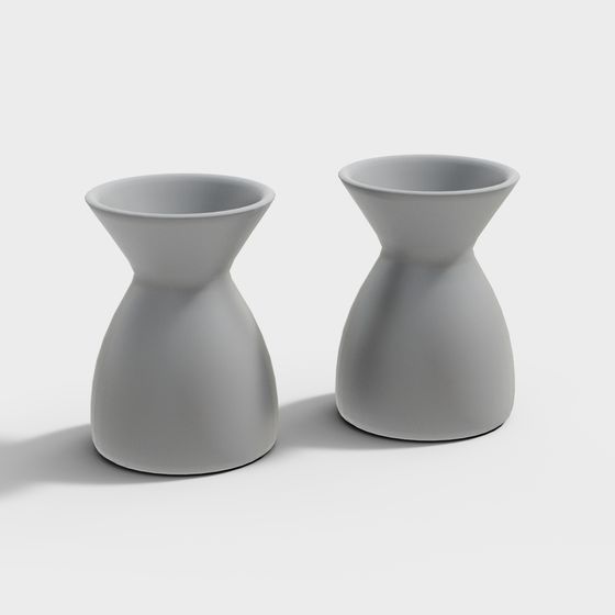 Elegant Gray Vase 3D model