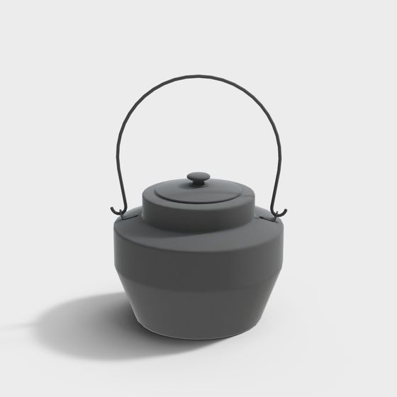 Elegant Low-Poly Vintage Teapot 3D model