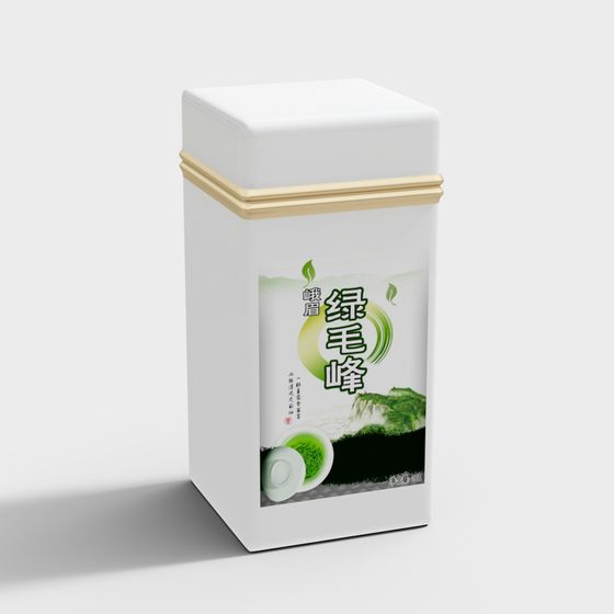Low Poly Green Tea Can 3D model