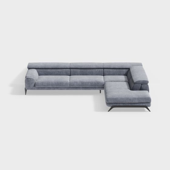 Elegant Low-Poly Modern Sofa 3D Model
