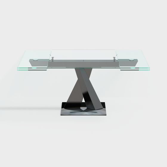 Stylish Glass Dining Table 3D model for Modern Spaces