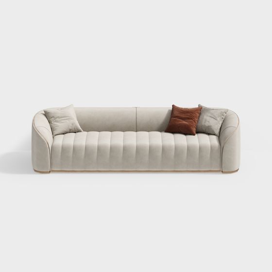 Elegant Low-Poly Sofa 3D model