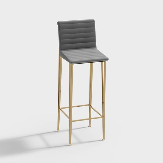 Chic Bar Stool 3D model for Modern Spaces