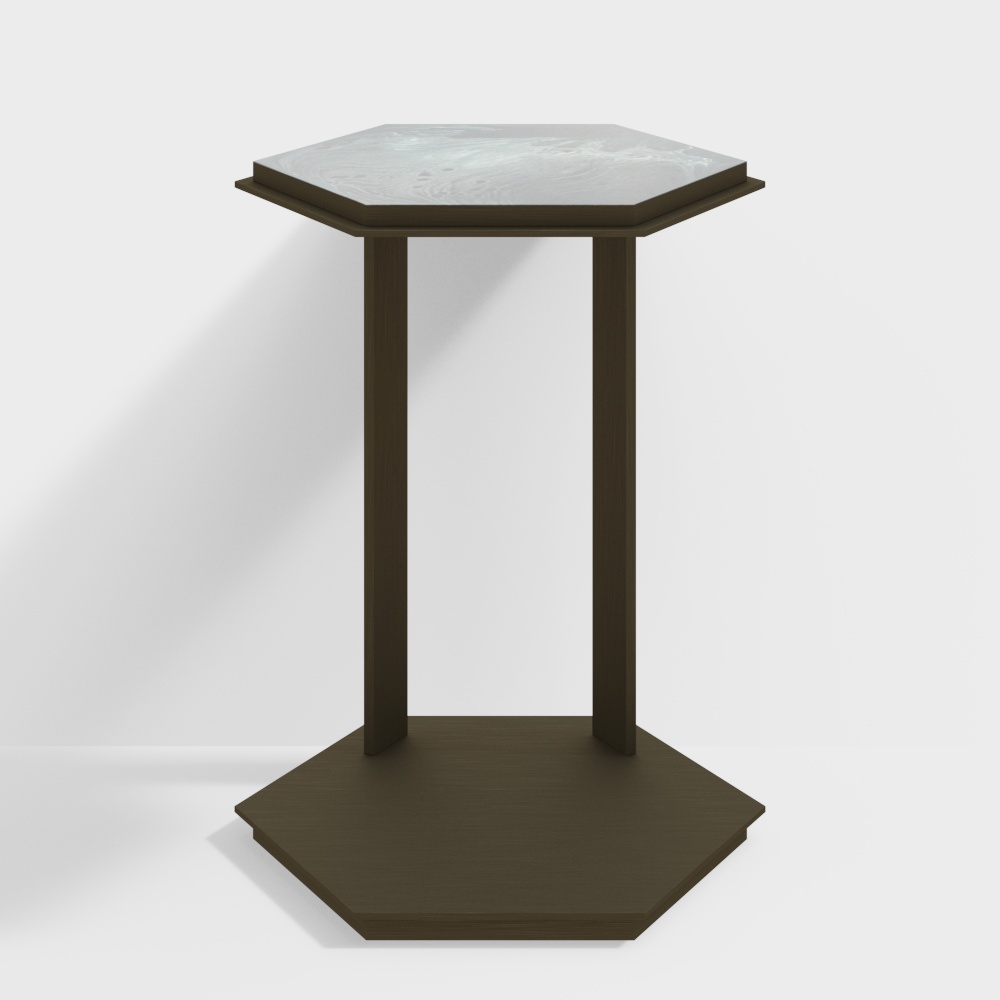 Hexagonal High Table 3D model for Contemporary Spaces