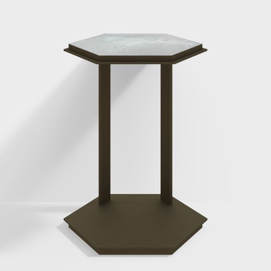 Stylish Hexagonal High Table 3D model for Modern Interiors