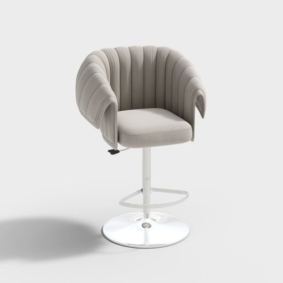 Chic Velvet Chair 3D model