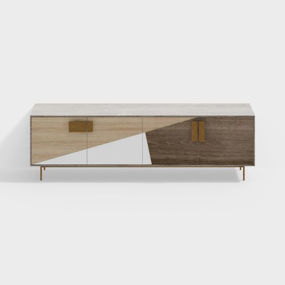 Modern Elegant 3D TV Cabinet Model