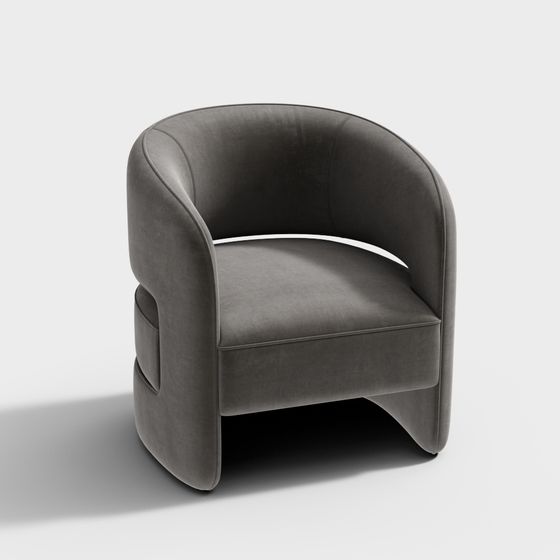Cozy Velvet Chair 3D model
