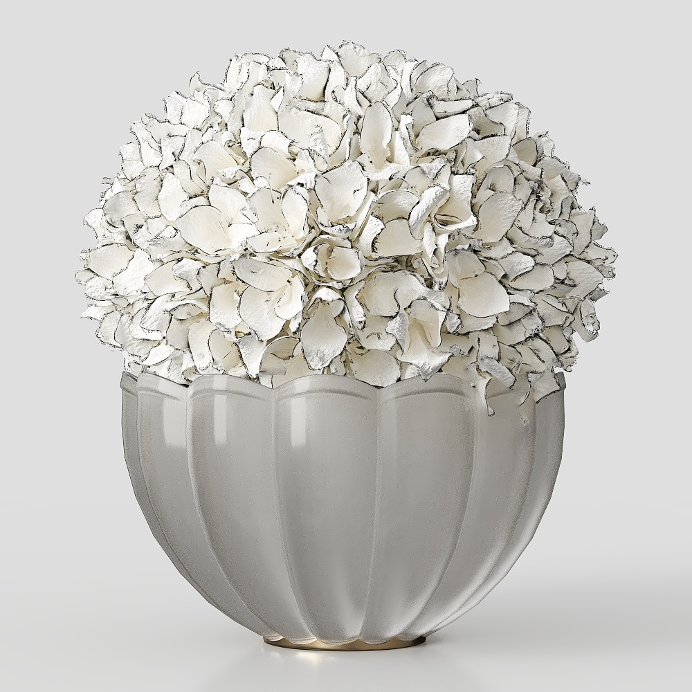 Flor en Jarrón de Vidrio Moderno