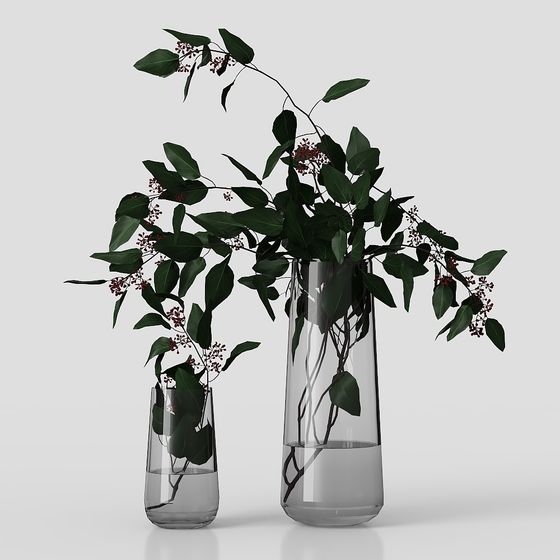 แจกันกระจกที่ใส่ดอกไม้แบบสมัยใหม่