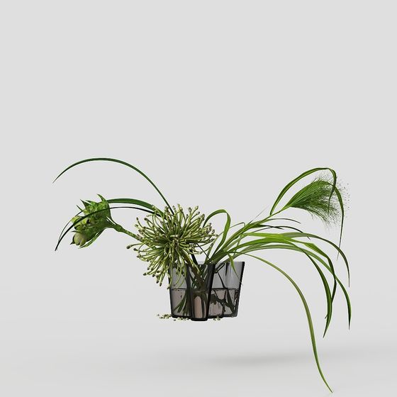 Nature's Dance in a Glass Vase 3D model for Creative Projects