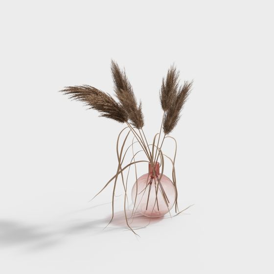 Pampas Grass Vase 3D model
