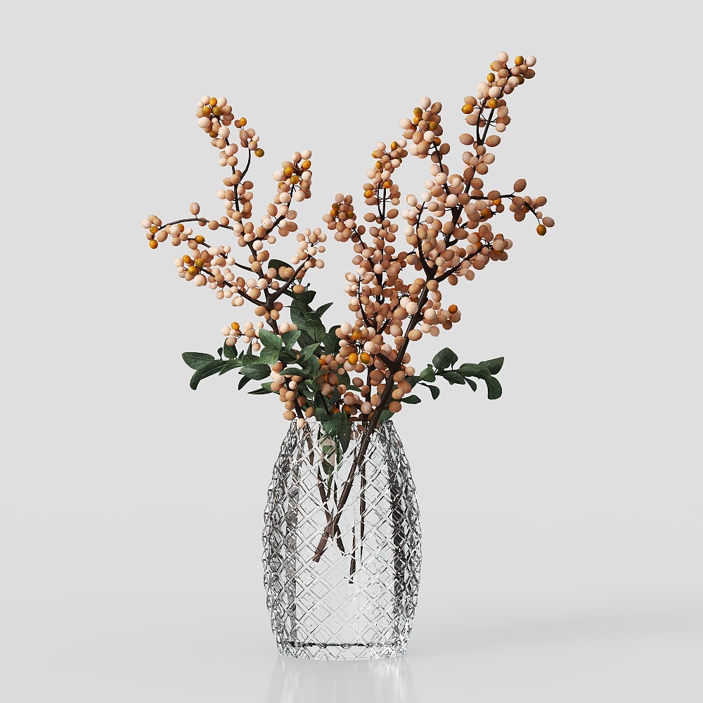 モダンガラス花瓶の花