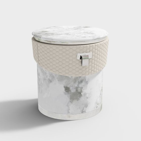 Elegant Round Stool 3D Model