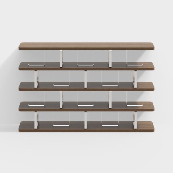 Modern Low-Polygon Bookshelf 3D model
