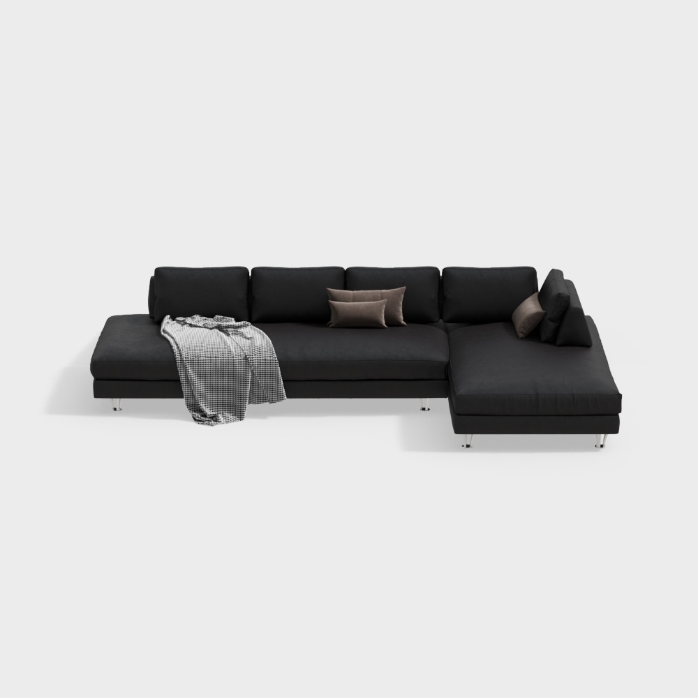 Italian Leather L-shaped Corner Sofa