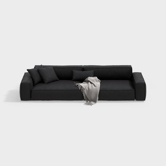 Chic Low-Poly Sofa 3D model for Contemporary Spaces