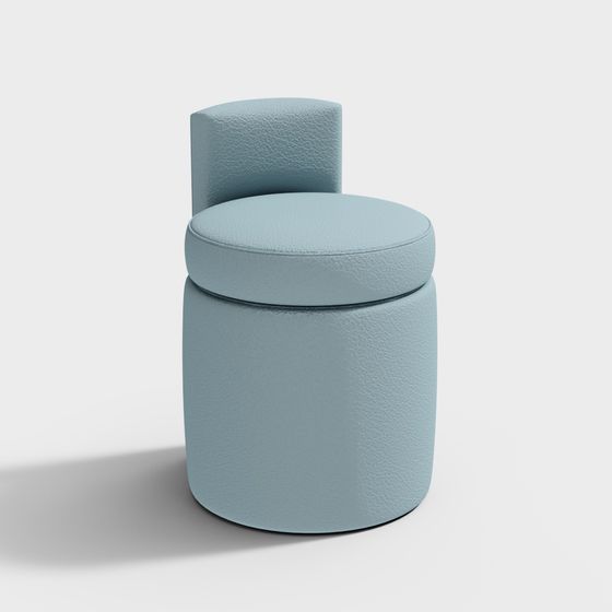 Smooth Round Stool 3D model for Modern Designs