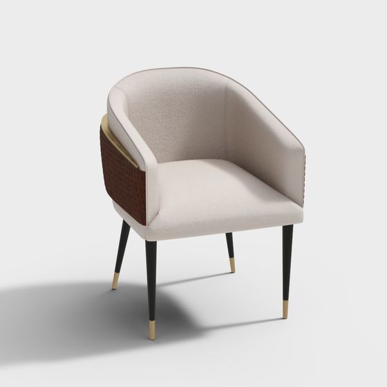 Elegant Modern Lounge Chair 3D model for Interior Spaces