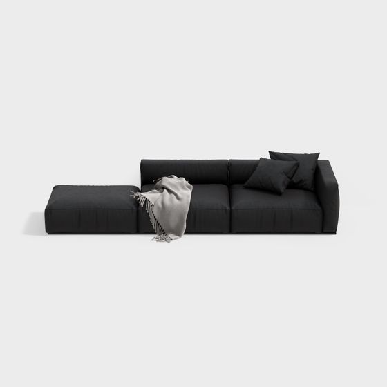 Modern Black Leather Sofa for Luxurious Living Areas