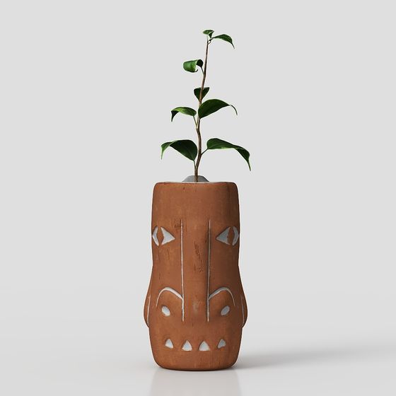 Indigenous Mask Vase 3D model