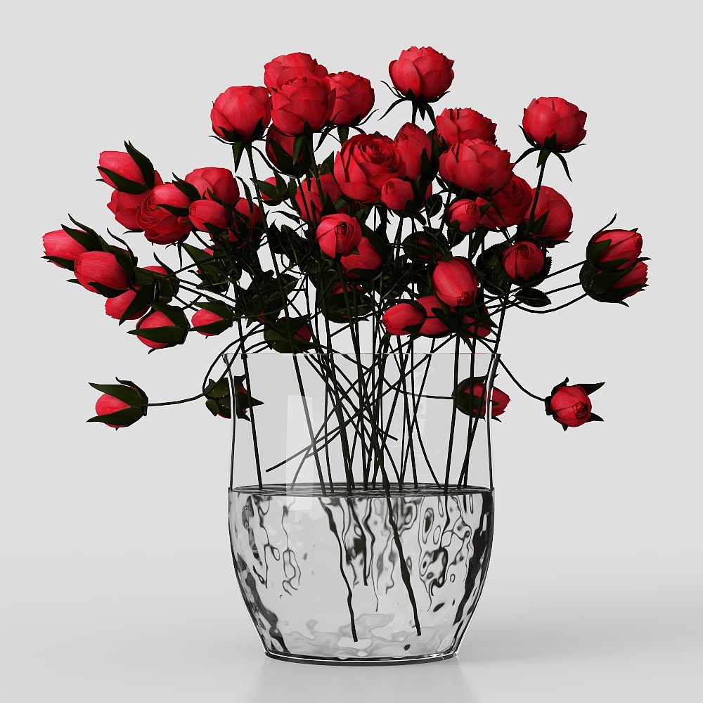 Stunning Rose Bouquet 3D Model – Low-Poly Floral Design