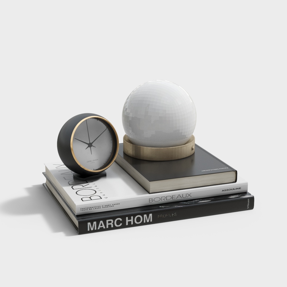 Đồ trang trí đồng hồ sách hiện đại