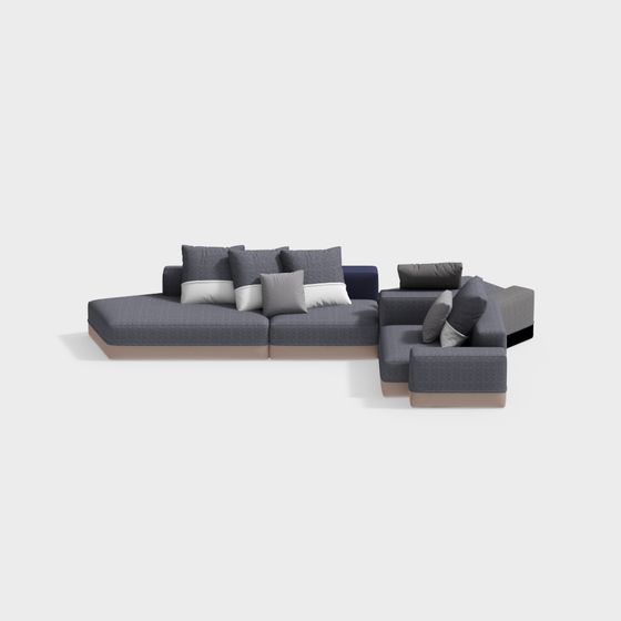 Stylish Low Poly Sofa 3D model for Modern Interiors