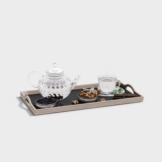 Charming Tea Set 3D model for Cozy Interiors