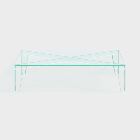 Modern Glass Cross Table 3D model for Creative Projects