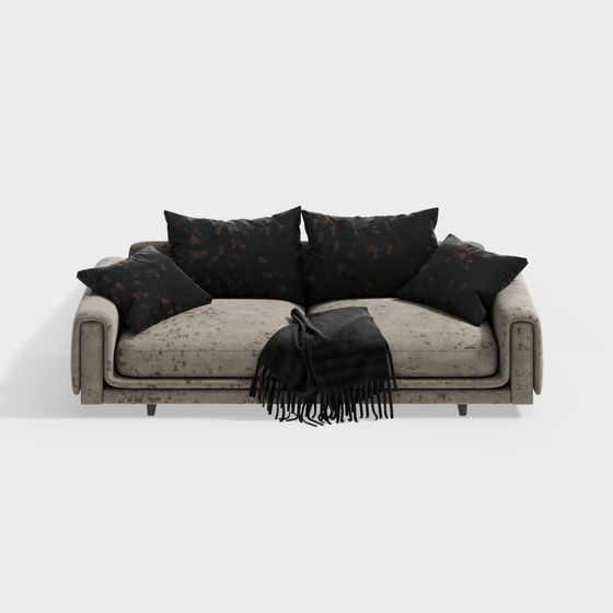 Luxurious Beige 3D Sofa Model for Modern Interiors